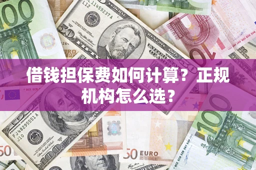 北京借钱担保费如何计算？正规机构怎么选？